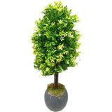 Cennet Home Bonsai Ağacı Hediyelik Mineli Bodur Yapay Ağaç Antrasit Siyah Saksıda - Sarı