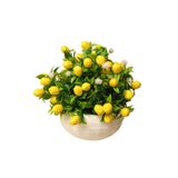 Cennet Home Limon aranjman limon çiçekli yapay çiçek aranjmanı mutfak masaüstü dekoratif beyaz lüks saksıda