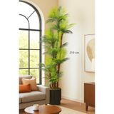 Cennet Home Premium Areka Palmiye Yapay Ağaç 210 cm 7 Gövdeli 63 Yapraklı Antrasit Saksılı Salon Dekoru
