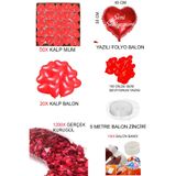 cennet Kalp Mum, Love Ve Kalp Balon, Gül Yaprağı, Tealight Mum Süsleme, Sevgililer Günü, Evlilik Teklifi