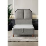 Cennet Yatak Aura Model Tek Kişilik Baza ve Başlık Seti Minimal Tasarım Akıllı Depolama 2’li Set - Antrasit - 90 x 190 cm