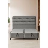 Cennet Yatak Fokus Model Tek Kişilik Baza & Başlık Seti Sade Çizgilerle Akıllı Tasarım 2'li Set - Antrasit - 100 x 200 cm