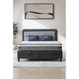 Cennet Yatak Gisele Modeli Full Ortopedik Çift Kişilik Yataklı Baza ve Başlık Takımı 140x190 cm Antrasit