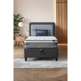 Cennet Yatak Gisele Tek Kişilik Sandıklı Baza Full Ortopedik Yatak ve Başlık 90x190 cm Antrasit