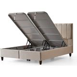Cennet Yatak Manolya Çift Kişilik Sandıklı Baza ve Şık Başlık 2’li Set - Bej - 140 x 190 cm