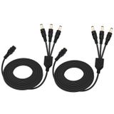 CenryKay Güç Dağıtıcı, DC Güç Kablosu, DC Güç Adaptörü Dağıtıcı Kablosu CCTV Güvenlik Kameraları için LED Şerit Işık (1 Dişi Jak 3 Erkek Fiş, 5,5 mm X 2,1 mm, 2 Paket)