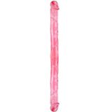 Censan Çift Taraflı Esnek Dildo 34 cm – Gerçekçi Dokulu Kırmızı Renk - C-S010K