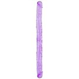 Censan Çift Taraflı Esnek Dildo 34 cm – Gerçekçi Dokulu Mor Renk - C-S010M