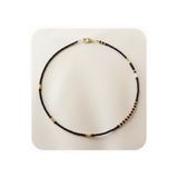 centello&co pırıltı'nın yeni adıyla beraberliğe Minimalist Siyah ve Gold Boncuk Trend Şık Choker Kolye