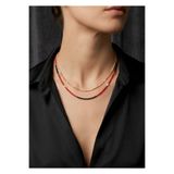 centello&co pırıltı'nın yeni adıyla beraberliğe Şık Trend Siyah Kırmızı Boncuk ve İncili Gold Kolye Seti