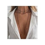 centello&co pırıltı'nın yeni adıyla beraberliğe Trend Lariat Kement Uzun Kordon Y Bordo ve Gold Renk Katmanlı Minimal Boncuk Kolye