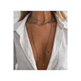 centello&co pırıltı'nın yeni adıyla beraberliğe Trend Lariat Kement Uzun Kordon Y Haki Yeşili ve Gold Renk Katmanlı Minimal Boncuk Kolye