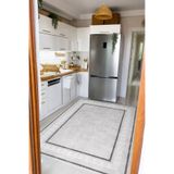 CENTER AVM Gri 6m2 Halı 200x300 Mutfak Halısı Makinede Yıkanabilir Kaymaz Taban Halı