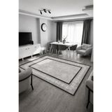 CENTER AVM Gri Halı 6m2 Halı 200x300 Salon Halısı Makinede Yıkanabilir Kaymaz Taban Halı Salon Halısı