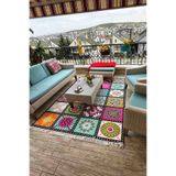 CENTER AVM Renkli Balkon Halısı Yatak Odası Halısı Kaymaz Taban Mutfak Halısı
