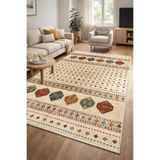 CENTER AVM Renkli Halı 6m2 200x300 Salon Halısı Makinede Yıkanabilir Kaymaz Taban Saçaksız Halı