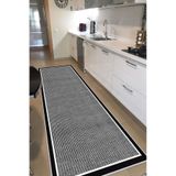 CENTER AVM Siyah Beyaz Halı Mutfak Halısı Makinede Yıkanabilir Halı Kaymaz Taban Halı