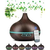 Centerstore Premium Kalite 550ML Hava Nemlendirici Aromatik Oda Kokusu Difüzörü 7 Farklı Işıklı Buhar Makinesi - Koyu Kahverengi