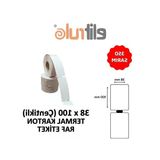 Çentikli Termal Karton Etiket 38MM x 100MM - 350 Adet