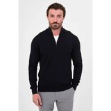 Centilmen Düz Slim Fit Dik Yaka Fermuarlı Pamuk Erkek Triko Kazak 11607 - Lacivert