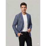 Centilmen Mcr Erkek Keten Görünümlü Slim Fit Blazer Ceket 41491 - 48 - Mavi