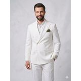 Centilmen Selim Havan Kruvaze Çizgili Erkek Blazer Ceket 0024 - 56 - Beyaz