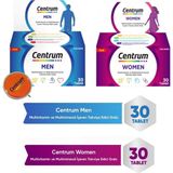 Centrum Women Multivitamin 30'lu Tablet + Centrum Men Multivitamin 30'lu Tablet + Vitamin Kutusu Hediye - --