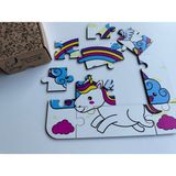 Ceo Design 10 Parçalı Ahşap Unicorn Puzzle 2+ Yaş Bebek ve Çocuklar Için