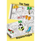 Ceo Design Çocuklar Için Dev Boyama Kağıdı 2.5 Metre Uzunluğunda Aktivite Boyama Kağıdı Yaz Tatili Temalı