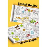 Ceo Design Sevimli Kediler Temalı 2.5 Metre Boyama Kağıdı Çocuklar İçin Eğlenceli Aktivite