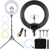Cep Case Ring Light LED Işık Halkası 21’’ 54 cm Profesyonel Stüdyo Işığı ve 210 cm Monopod+Taşıma Çantası - Beyaz