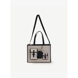 Cep Detaylı Deri Garnili Canvas Omuz Çantası
