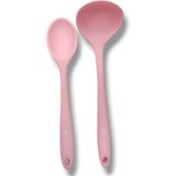Cep Home 2'li Silikon Set 1 Adet Kepçe 1 Adet Silikon Kaşık(27.5cm) - Pembe