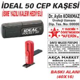 Cep Kaşe - İsim Kaşesi - Şirke Kaşesi - Doktor Kaşesi Mavi-Ideal 80 49x19