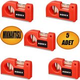 Cep Mini Tipi Su Terazi Mıknatıslı Mini Su Terazisi 85 mm (5 Adet) - Metalik Gri - Dijital