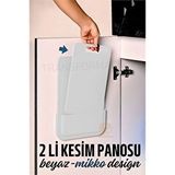 Cepahir 2 Li Kesim Panosu Stantlı Yapışkanlı Kesim Tahtası Beyaz Mikko Design Çok Renkli