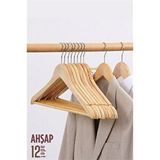 Cepahir Modacar Natural Ahşap Elbise Askısı 12 Adet Montague Design Altın