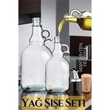 Cepahir Modacar Yağ Şişe Seti 4 Adet Mantar Ve Tıpa F.geronimo Design Altın