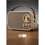 Cepaks Taşınabilir Retro Mini Radyo Bluetooth Speaker | Radyo + USB + Tf Kart | Şarjlı Mini Hoparlör 4in1 - Bej