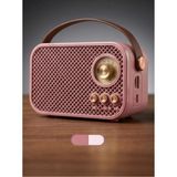 Cepaks Taşınabilir Retro Mini Radyo Bluetooth Speaker | Radyo + USB + Tf Kart | Şarjlı Mini Hoparlör 4in1 - Pembe