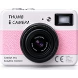 Cepaks Thumb Camera Retro Mini Dijital Kamera Katlanır Ekranlı 1080P Video Fotoğraf Çekimi Tf Kart Destekli Type-C Şarjlı - Pembe