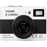 Cepaks Thumb Camera Retro Mini Dijital Kamera Katlanır Ekranlı 1080P Video Fotoğraf Çekimi Tf Kart Destekli Type-C Şarjlı - Siyah
