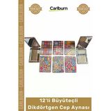 #Cepaynası Promosyon Hediyelik Şık Tasarım Portatif Logo 12'Li Büyüteçli Dikdörtgen Cep Aynası