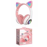cepcim Kablosuz Işıklı Kedi Kulaklık Tatlı Kız Çocuk Pembe Kulaklık Cat Rgb Işıklı Oyuncu
