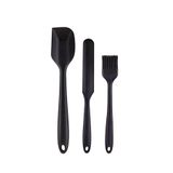 CEPHOME 3'lü silikon spatula seti spatula-pasta spatulası-yumurta fırçası siyah