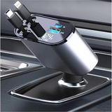 Cepini 60W Geri Çekilebilir Hızlı Araç Şarj Aleti, 4'ü 1 Arada Süper Hızlı Şarj, USB Şarj Cihazı, Geri Çekilebilir Çift Kablo 12 - 24V Araç ve Kamyon Için