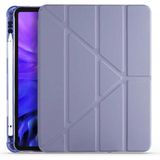 CepLab Apple iPad Air 5. Nesil 10.9 Inç Kılıf Kalem Bölmeli Silikon Smart Cover Tablet Kılıfı - Mor