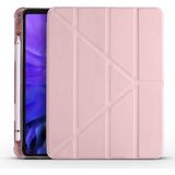CepLab Apple iPad Air 5. Nesil 10.9 Inç Kılıf Kalem Bölmeli Silikon Smart Cover Tablet Kılıfı - Rose Gold