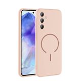 CepLab Samsung Galaxy A35 Kılıf M-Safe Özellikli Mat Yüzey Kamera Korumalı Arka Silikon Kapak Rose Pembe