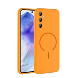 CepLab Samsung Galaxy A35 Kılıf M-Safe Özellikli Mat Yüzey Kamera Korumalı Arka Silikon Kapak Turuncu